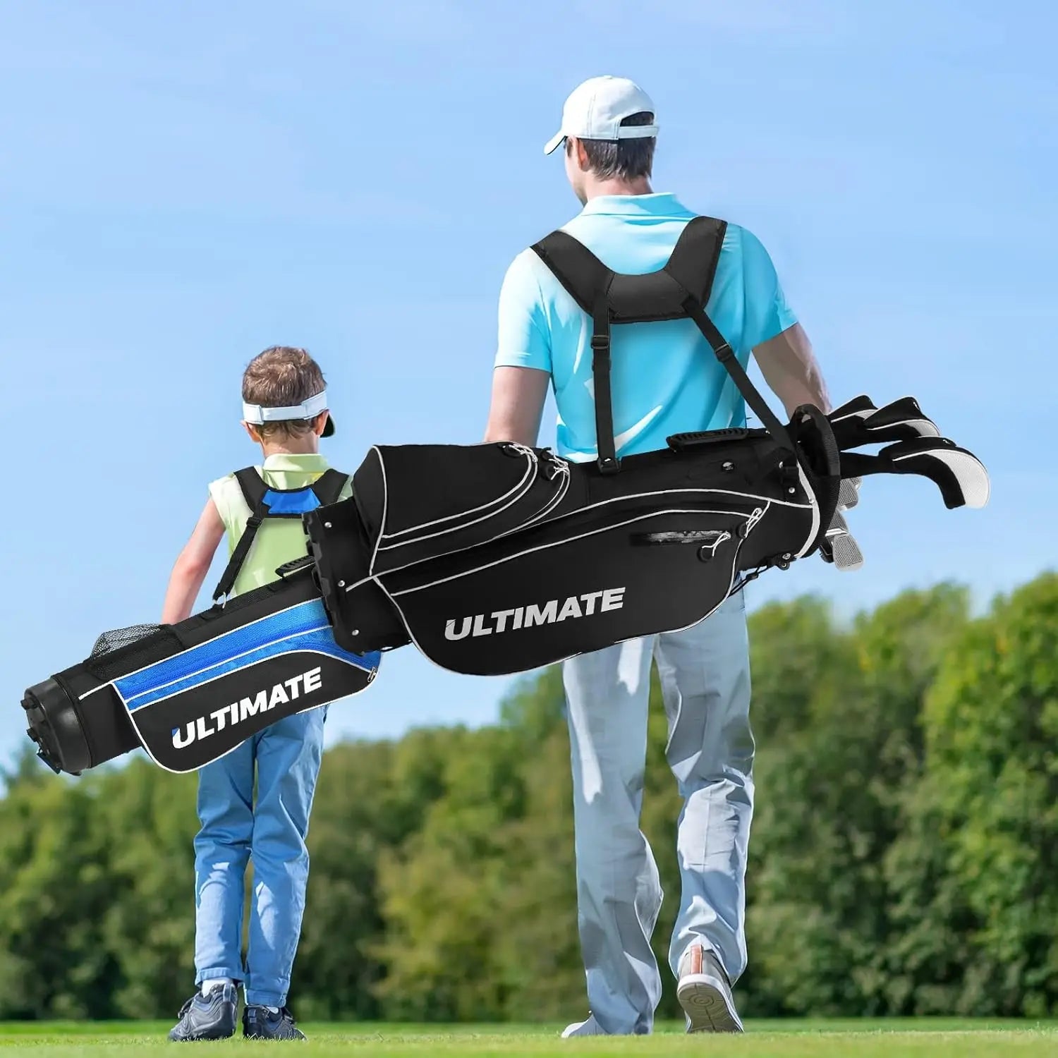 9/10 Pieces Men's Complete Golf Clubs Set Right Hand Includes 460cc Alloy #1 Driver & #3 Fairway Wood & #4 Hybrid Golf Club Set