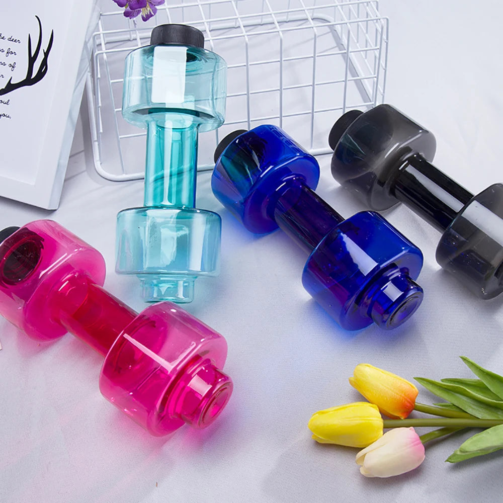 4 Colors Dumbbell Cup Sports Water Bottles 550ml