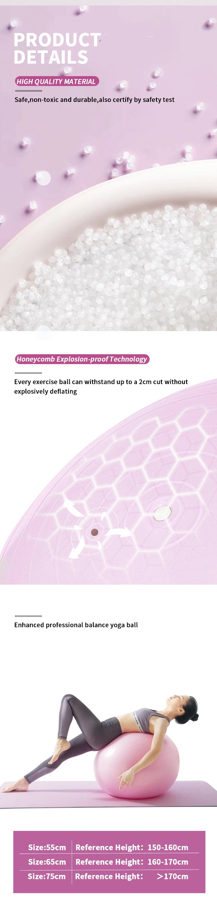 Eco-friendly gymnastics training 65cm