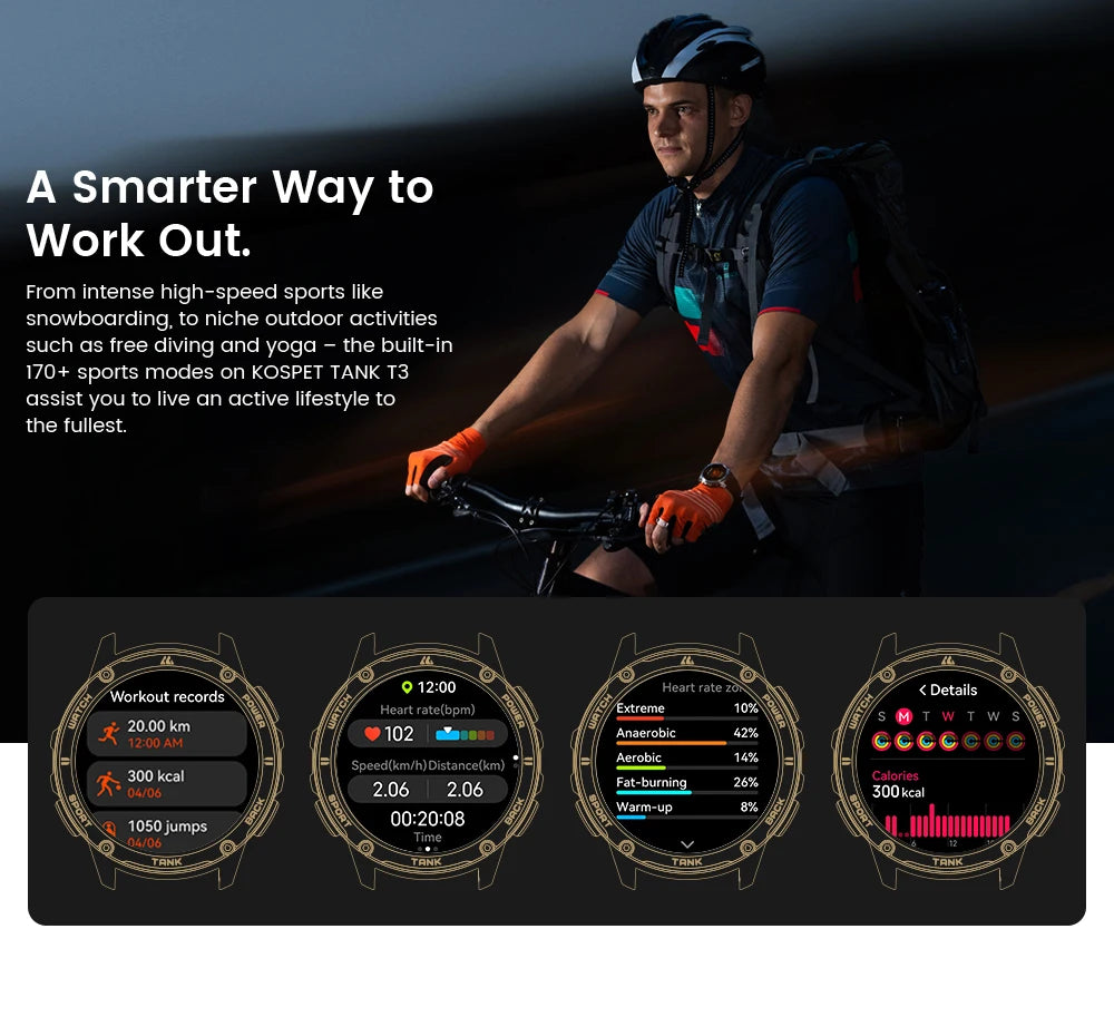 2024 NEW KOSPET TANK T3 Smartwatches For Men