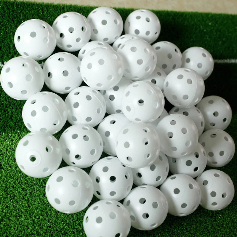 10Pcs Practice Golf Balls Hollow Plastic Golf Training Balls Colored Airflow Golf Balls Swing Practice Driving Range PE Toy Ball