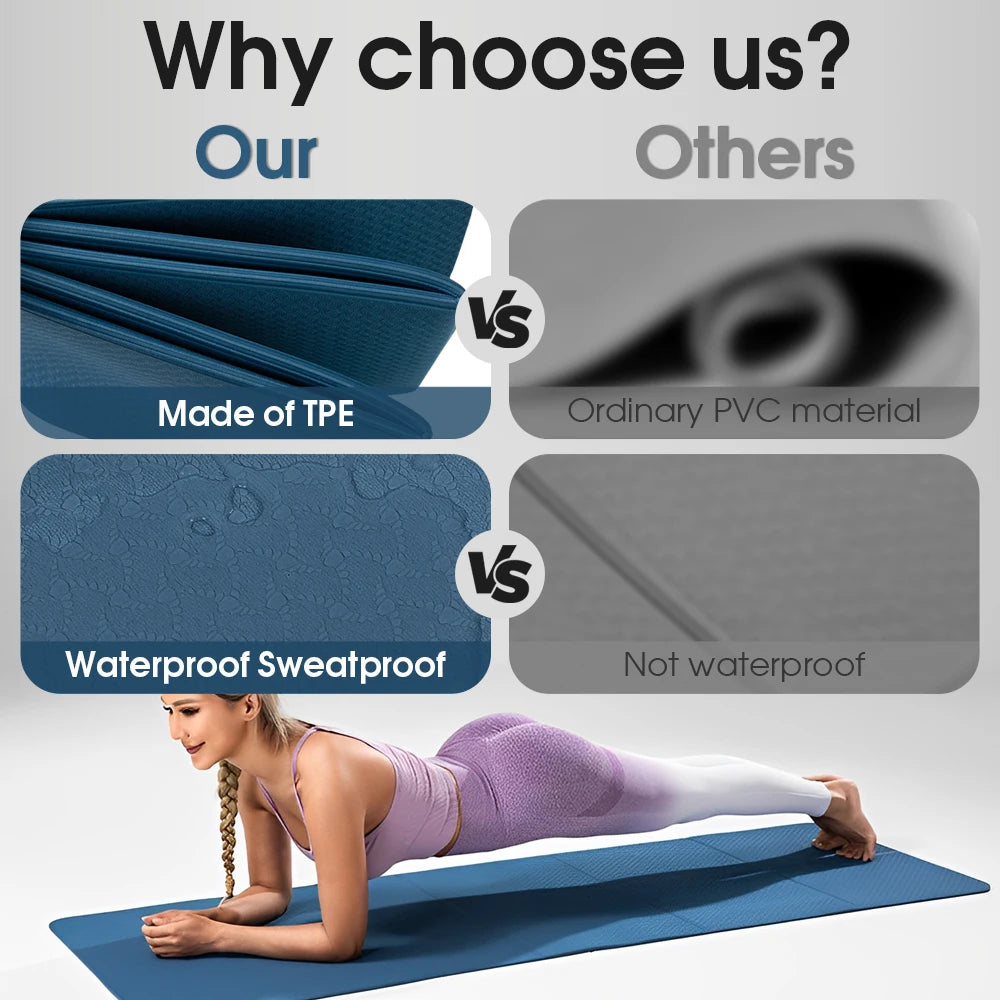 TPE Yoga Mats Yoga Meditation Pad Anti-Slip