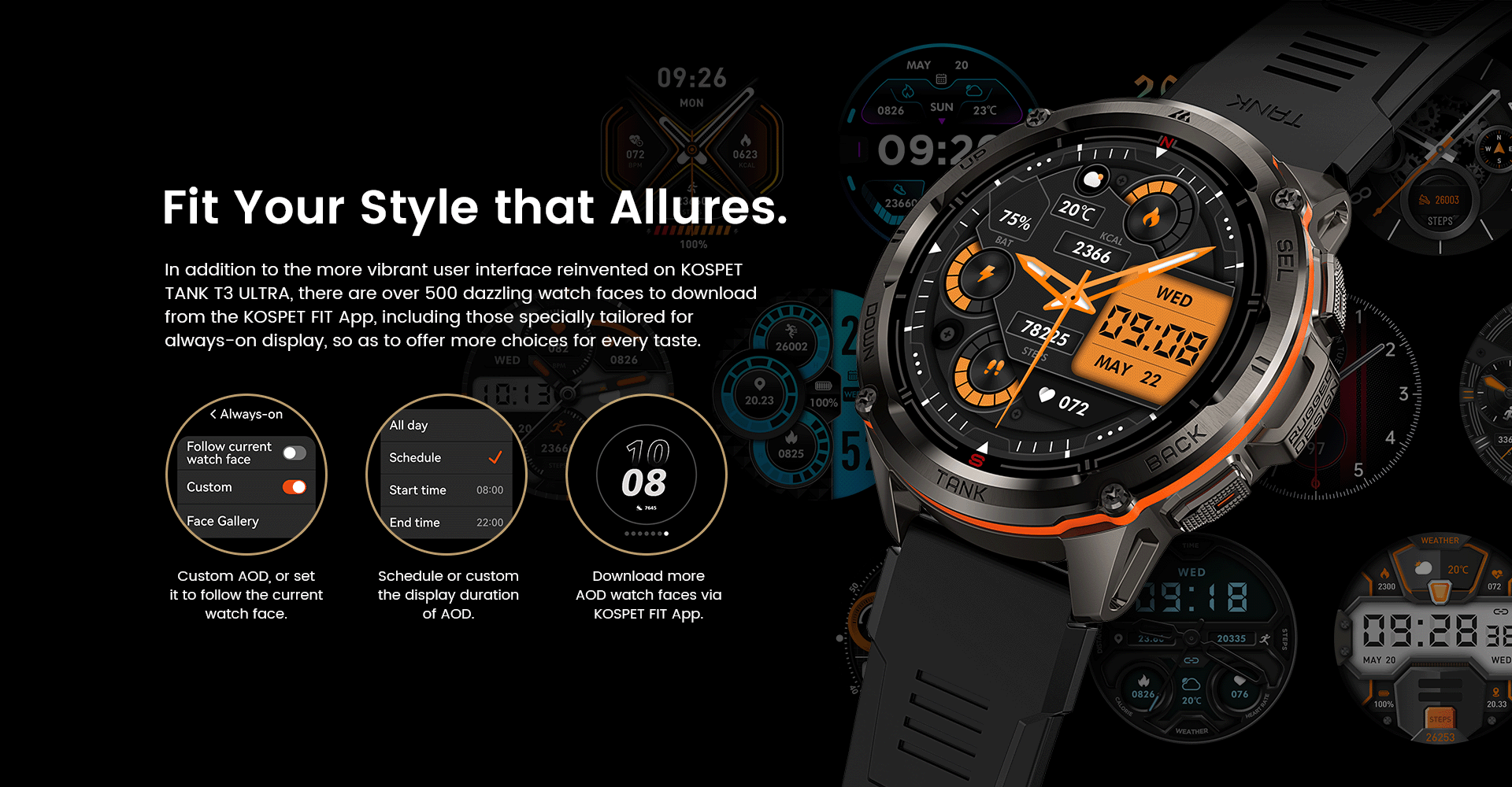 Original KOSPET TANK T3 Ultra Smart Watches