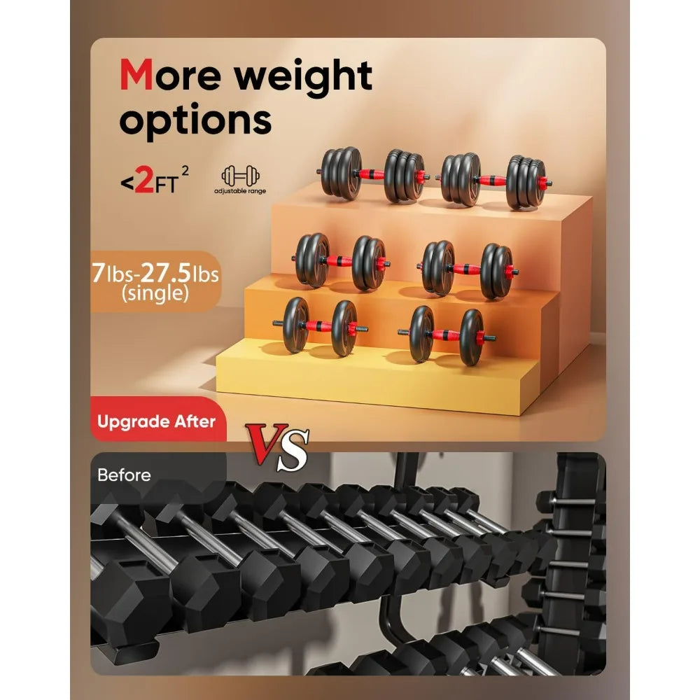 Adjustable Dumbbell Set 55LB Free Weights