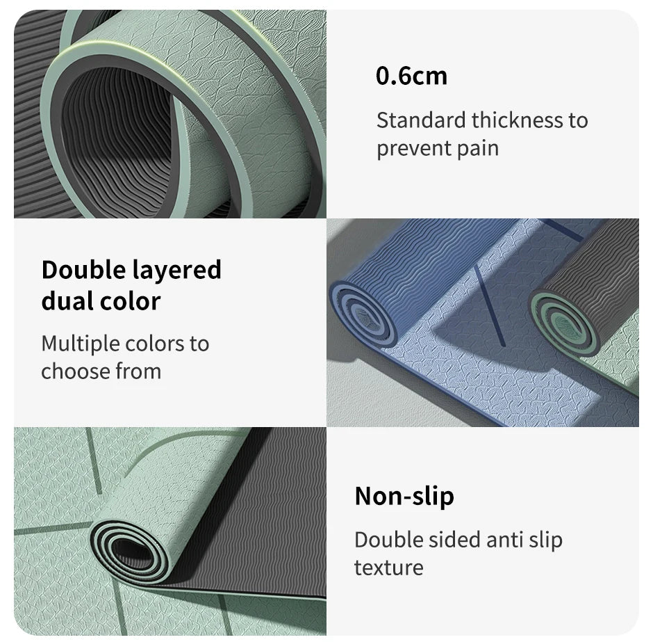 Yoga Mat Non Slip, Eco Friendly Fitness Exercise Mat