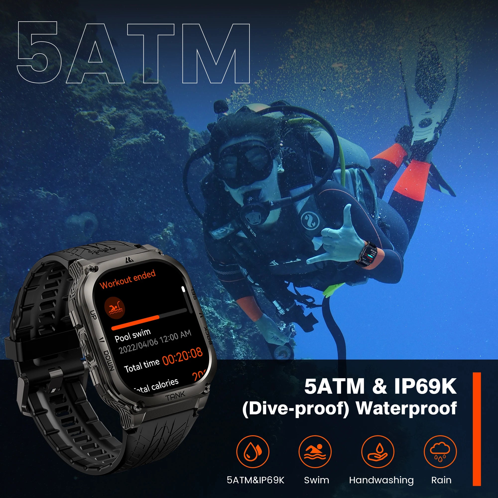 Original KOSPET TANK M3 Smart Watches For Men